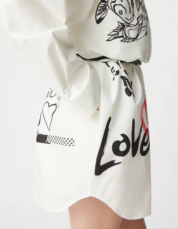 Vestido camisero blanco oversize maxi diseños Mujer-4