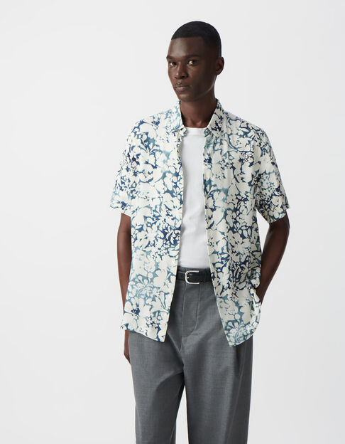 Chemise REGULAR encre LENZING™ ECOVERO™ floral aquarellé Homme - IKKS