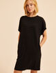 Robe manches courtes noire motif chevrons I.Code-3