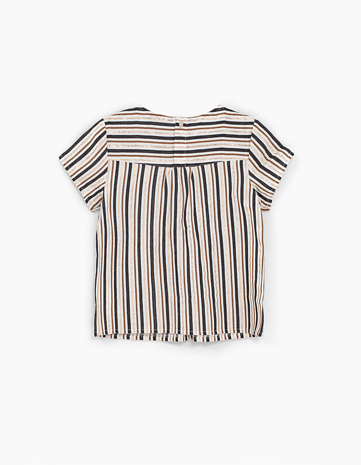Girls’ ecru striped and ruffled blouse - IKKS