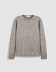 Pull manches longues kaki tricot moulin&eacute; Homme-6
