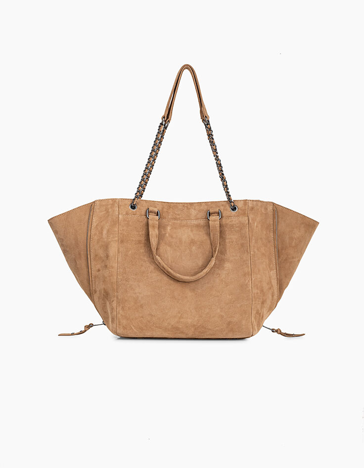 Women’s THE SAND 1440 ROCK suede chevron quilted tote bag-3