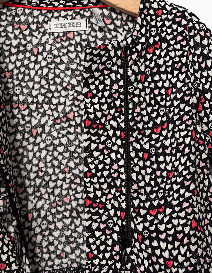 Blouse noire à imprimé cœurs bébé fille-5