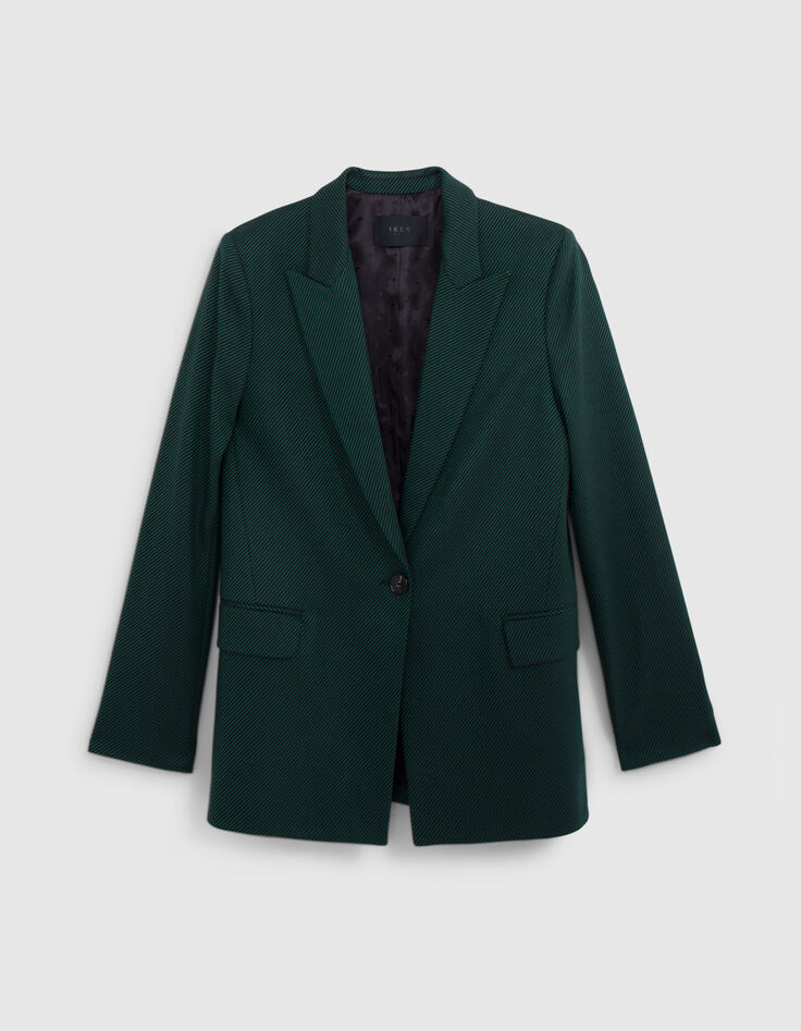 Women's emerald pinstripe suit jacket-7