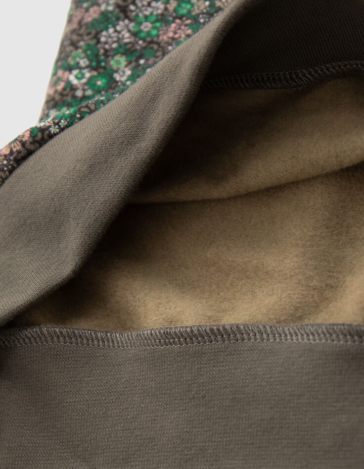 Grünes Sweatshirt, Leo-Blumen, Metallic-Botschaft, Mädchen-5