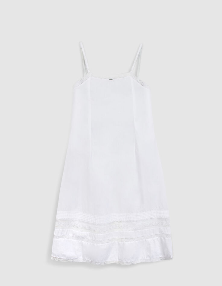 Top blanco tirantes finos con encaje Mujer-8