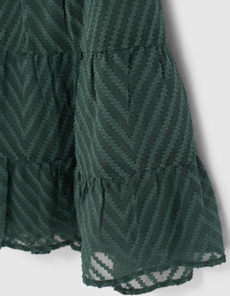 Robe eucalyptus jacquard graphique fille -4