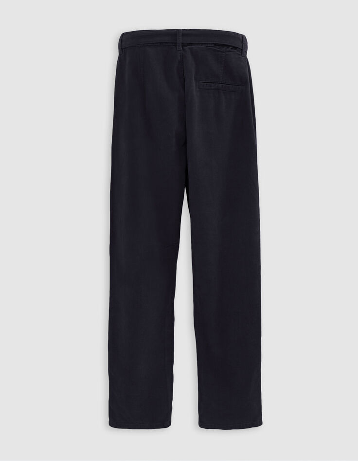 Jean baggy noir velours milleraies 7/8e Femme-2