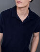Men&rsquo;s navy terry cloth polo-1