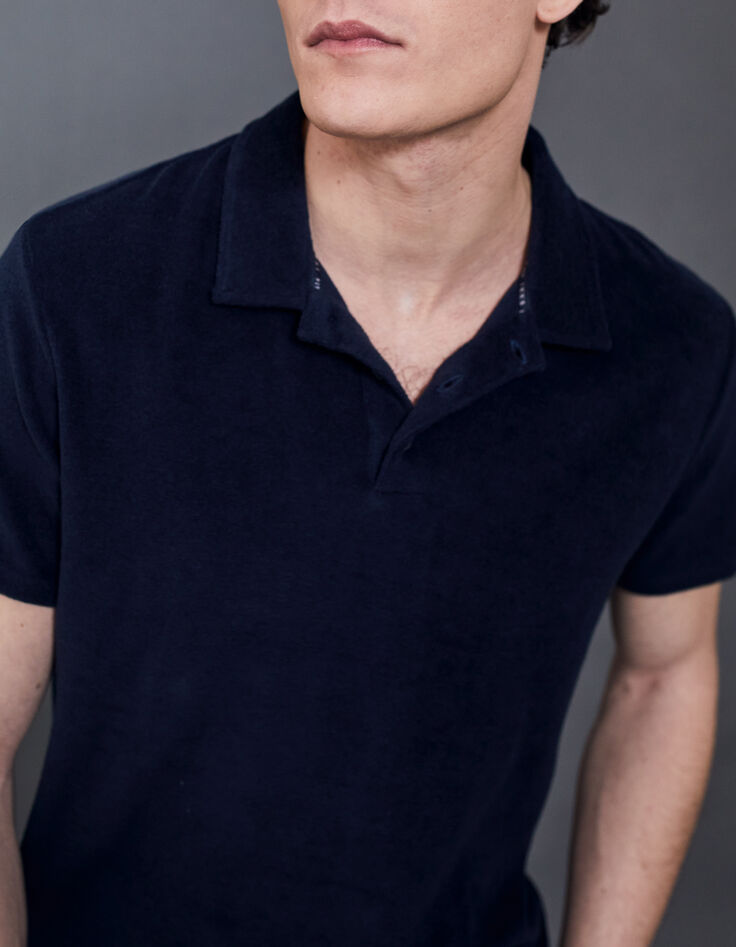 Men&rsquo;s navy terry cloth polo-1