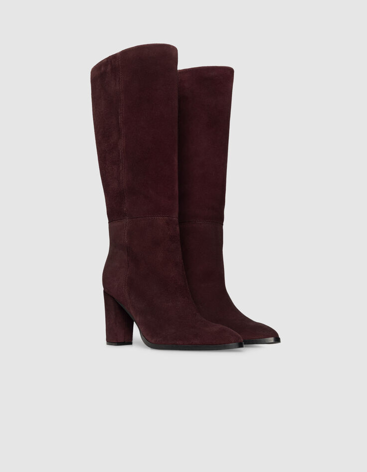 Botas de tacón burdeos ante mujer-4