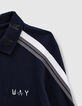Polo navy con bandas de rayas en las mangas ni&ntilde;o -4