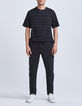 Men’s black t-shirt with ecru stripes-6