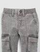 Graue BATTLE-Jeans für Babyjungen, Rippbund an der Taille-2