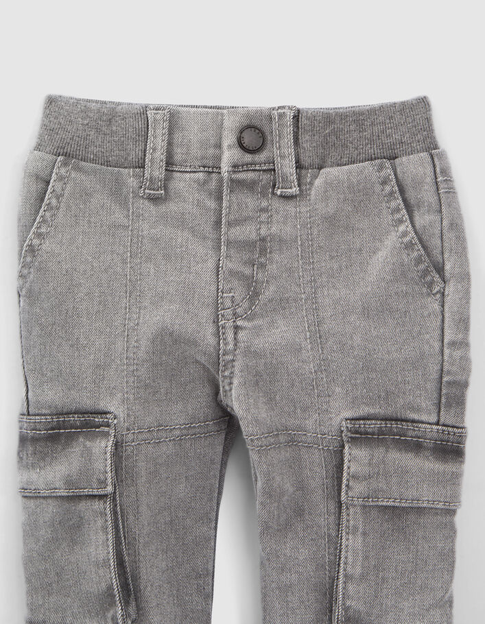 Jean BATTLE gris bord-côte ceinture bébé garçon-2