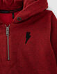 Sweat rouge moyen avec guitare pied-de-poule dos garçon -7