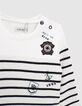 Marinière écrue coton bio avec badges bébé garçon -4