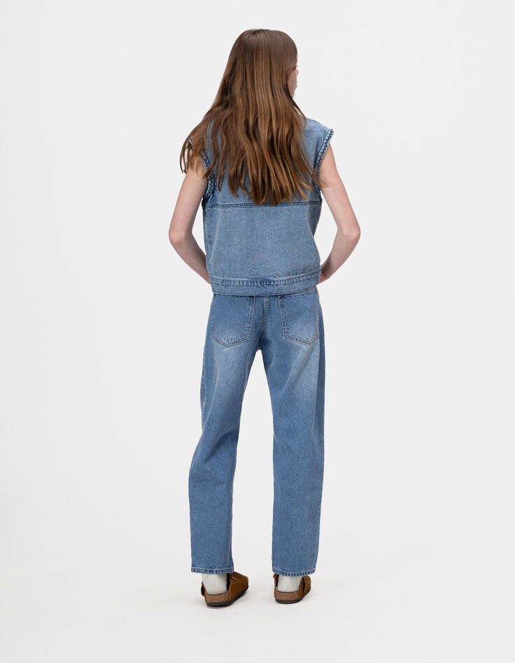 Blaue Gaucho-Mädchenjeans-2 Blaue Gaucho-Mädchenjeans-2