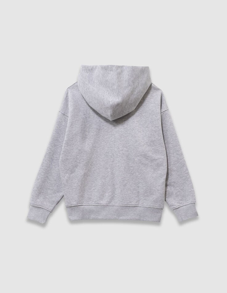 Grijze hoodie geflockte fluwelen tekst jongens-5 Grijze hoodie geflockte fluwelen tekst jongens-5