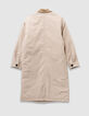 Girls’ beige trench coat with velvet collar-3