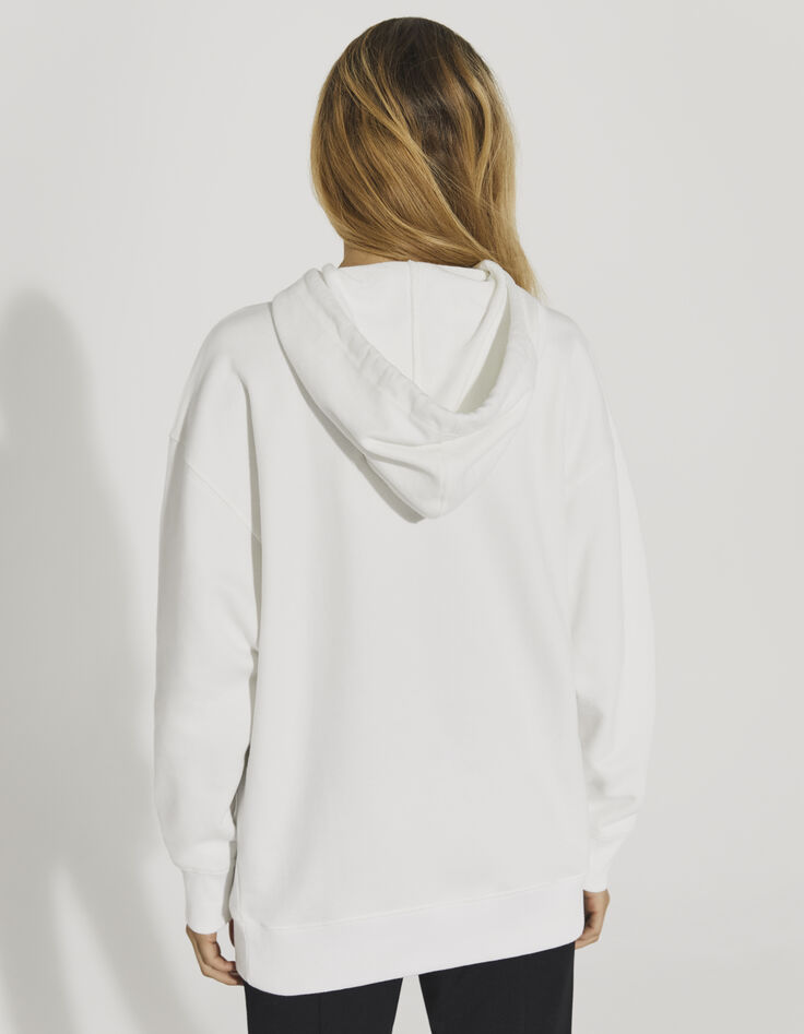 Sweat long oversize molleton blanc cassé visuel tag femme-2