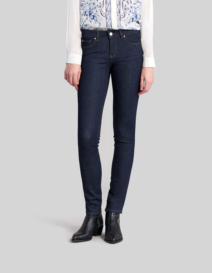 Women's blue slim jeans-2