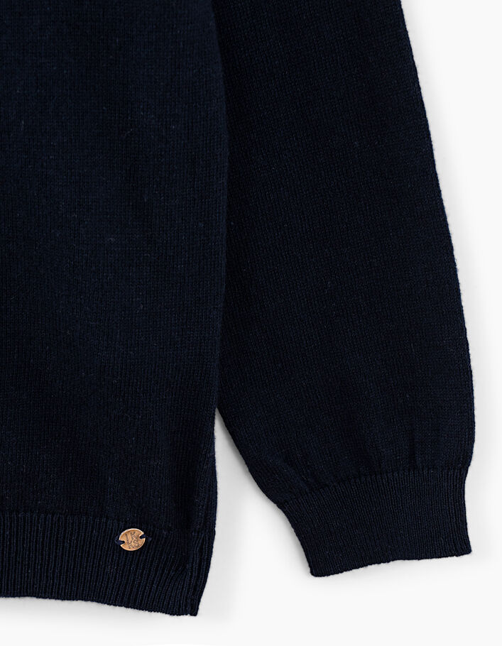 Girls’ navy eyelet embroidery and knit cardigan
