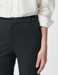 Pantalon de tailleur gris motif chevrons Femme-4