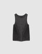 Pure Edition Lurex-Damentop aus Zierstrick in Schwarz-8