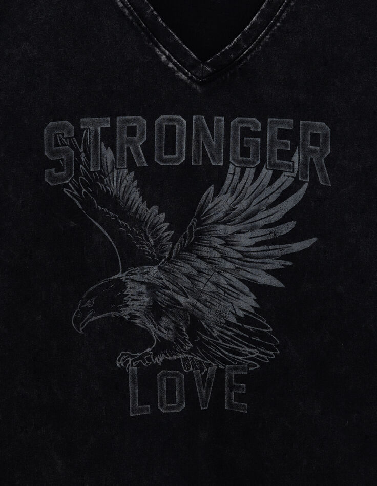 Graues T-Shirt, Rundhals, Rock, Adler-6