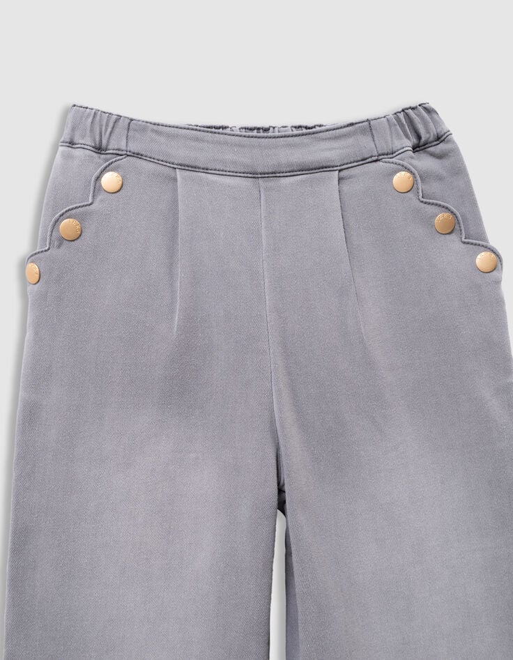 Grijze wideleg jeans drukknopen zakken meisjes-2