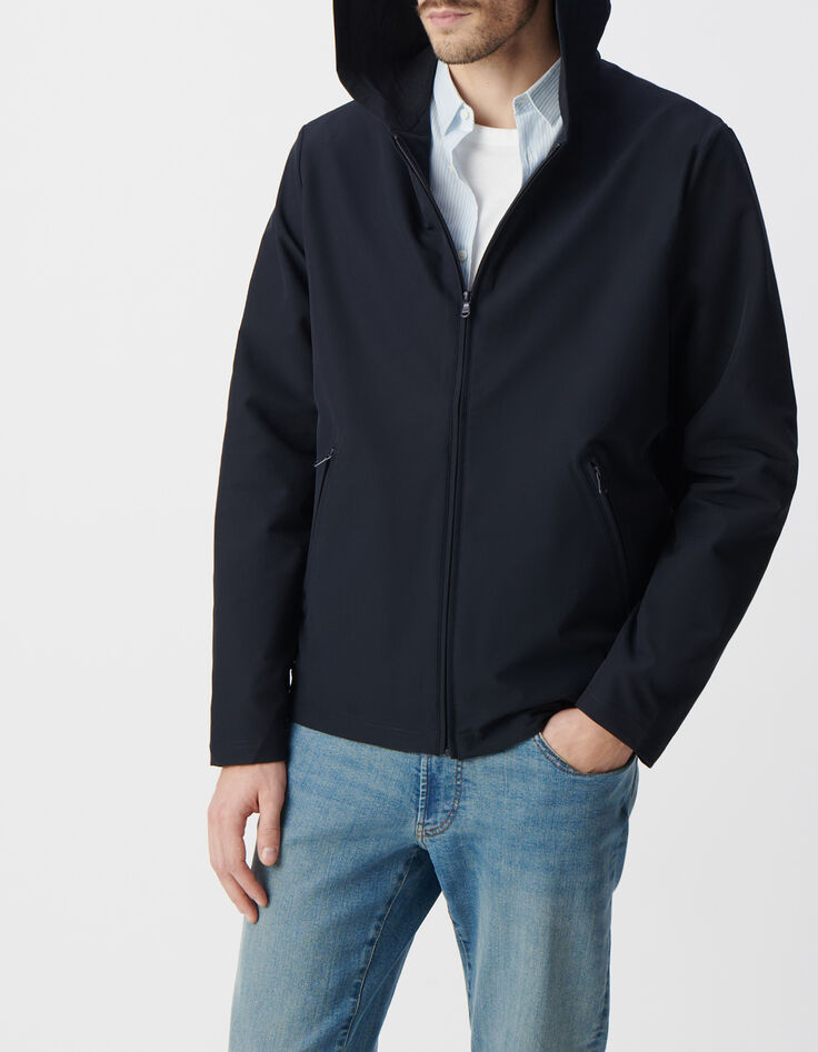 Cazadora azul marino ligera capucha hombre-5