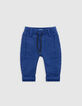Baby boy's comfort blue elasticated waist upcycled jeans-1