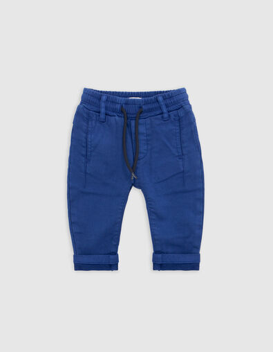 Baby boy's comfort blue elasticated waist upcycled jeans - IKKS