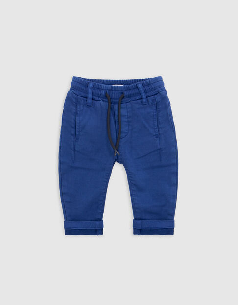 Baby boy's comfort blue elasticated waist upcycled jeans - IKKS