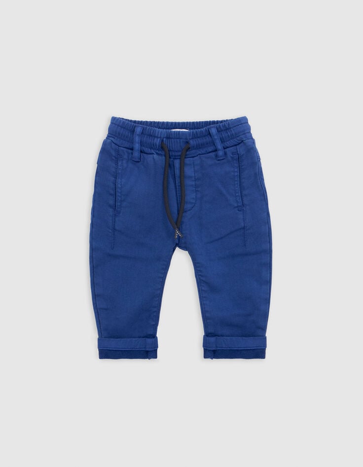 Baby boy's comfort blue elasticated waist upcycled jeans-1
