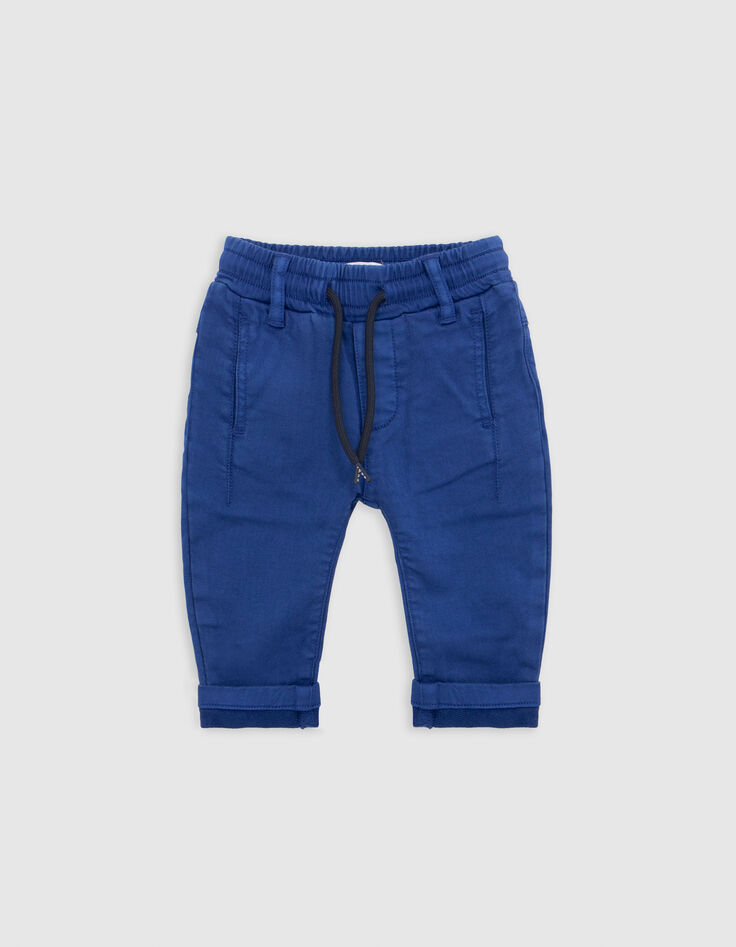 Baby boy's comfort blue elasticated waist upcycled jeans-1 Baby boy's comfort blue elasticated waist upcycled jeans-1