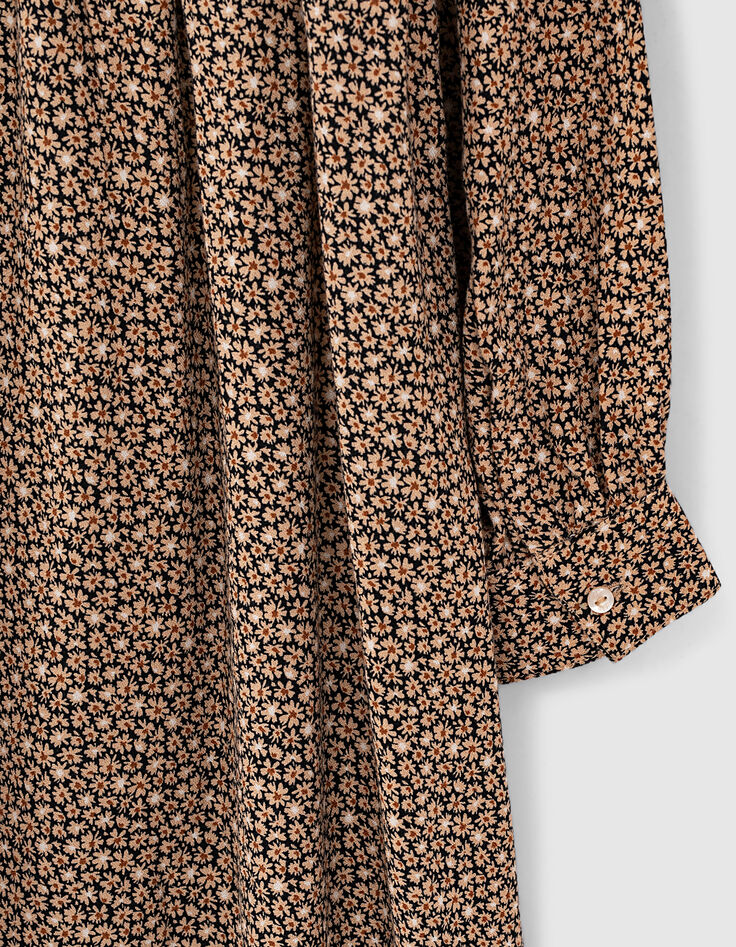 Robe camel imprim&eacute; petites fleurs fille-5