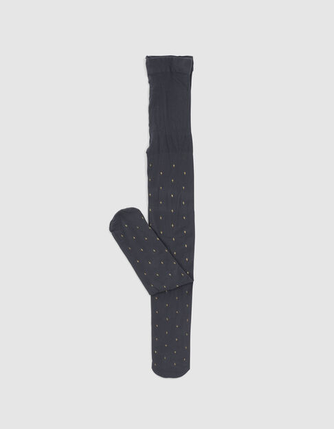 Girls’ dark navy tights with gold mini lightning print