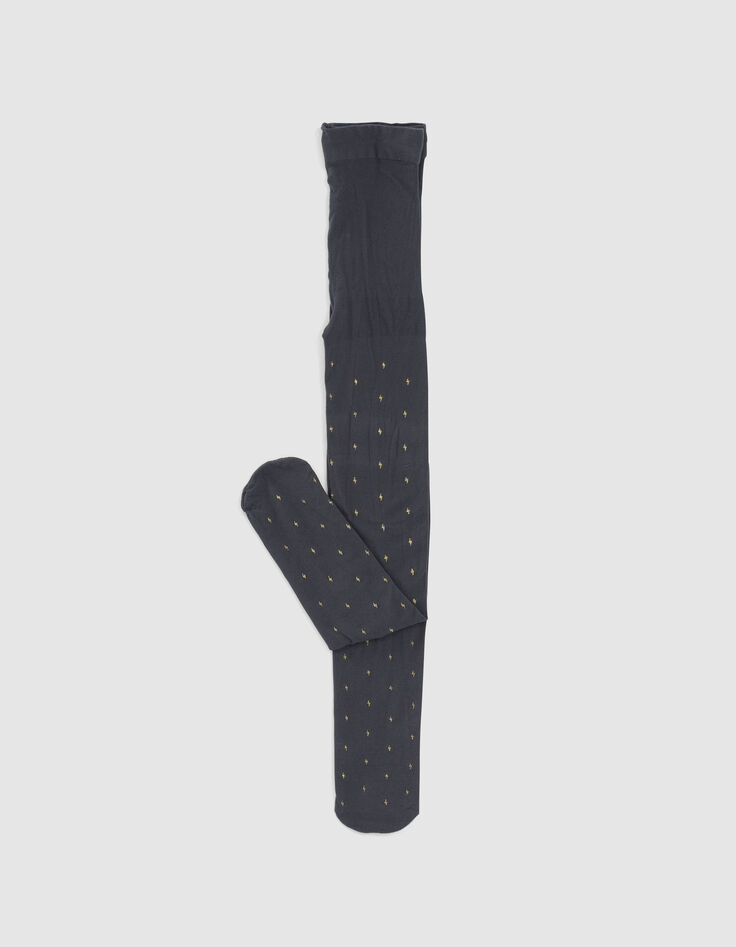 Dunkel marineblaue Mädchenstrumpfhose mit Blitzprint-1 Dunkel marineblaue Mädchenstrumpfhose mit Blitzprint-1