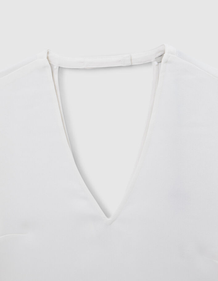 Top blanc cassé recyclé décor collier dos Femme - IKKS