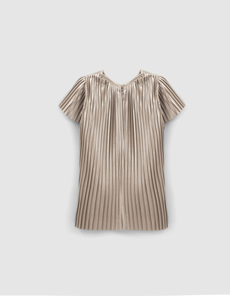 Vestido ceremonia beige claro encaje bebé niña-2