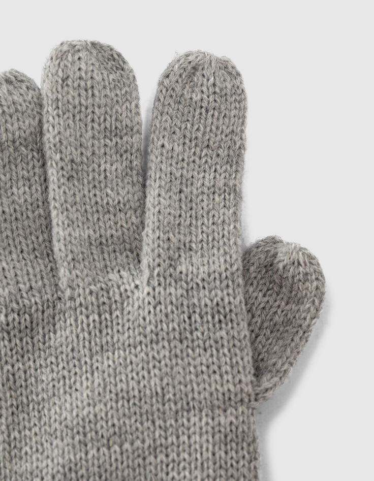 Gemêleerd middengrijze gebreide handschoenen jongens-3