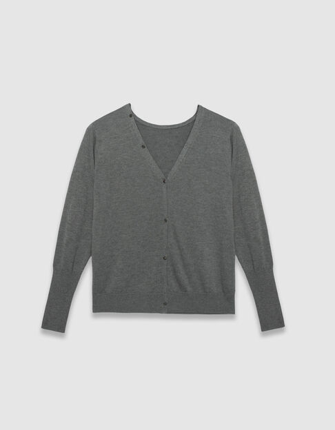 Cárdigan gris punto reversible mujer - IKKS