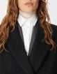 Manteau long noir effet poilu Femme-4