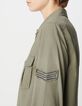 Chemise army kaki coton bio message spirale clout&eacute; Femme-5