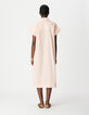 Women's pink striped midi shirt dress-2