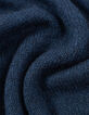 Women's navy rib-knit turtleneck sweater with lurex trim-8