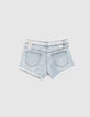 Mädchen-Jeansshorts mit Spitze, Bio, in Bleach Blue -4