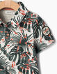 Chemise vert foncé camou tropical bébé garçon -3